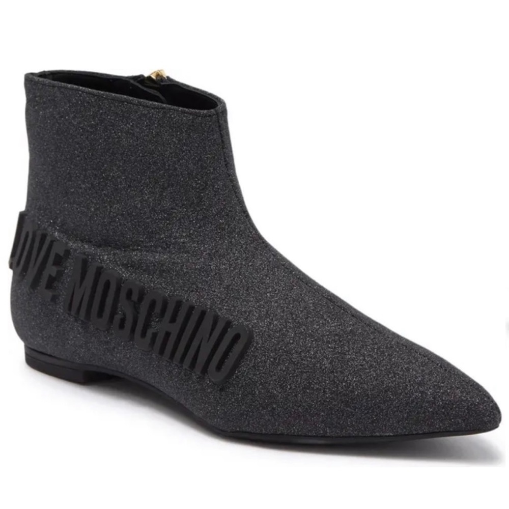 Brand New Love Moschino Glitter Nero Ankle Boot